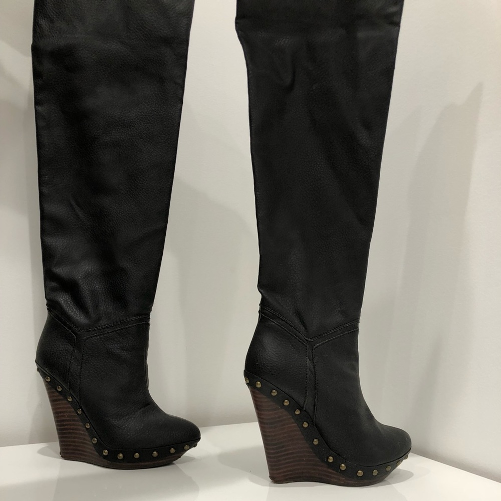 Colin Stuart Man made leather (faux) wedge boots